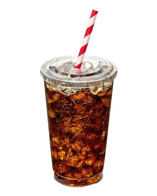 Cola With Ice And Straw