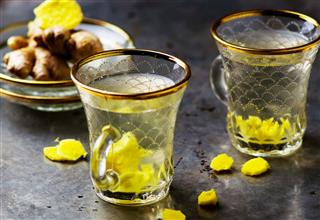 Ginger Tea In Glass Cups