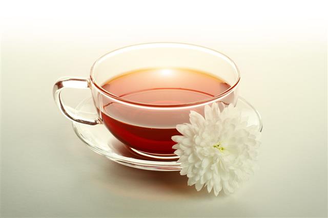 Wild Rose Tea In Glass Cup