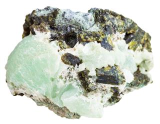Prehnite Stone With Epidote Crystals