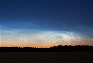 Night Landscape With Noctilucent Clouds