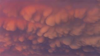 Colorful Fluffy Mammatus Storm Clouds
