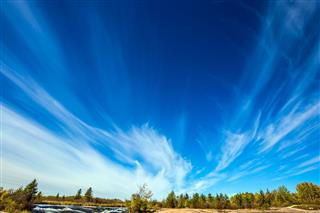 Cirrus Clouds And Strong Wind