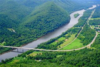 Winding Road And Susquehanna River