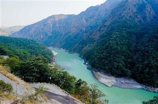 Himalya Mountains Ganga River In Rishikesh