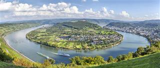 Picturesque Bend Of The River Rhine