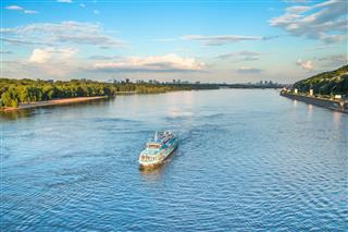 Tourist Boat On Dnieper River