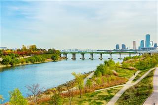Seoul Skyline And The Han River
