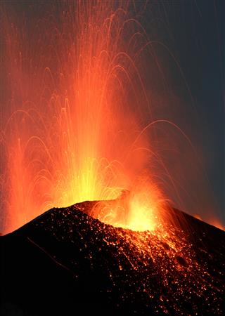 Volcano Stromboli Erupting