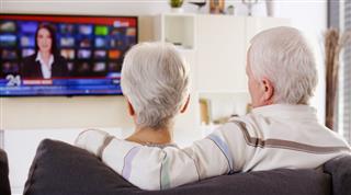 Senior Couple Watching Tv