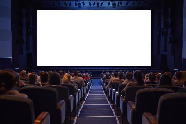 Empty Cinema Screen With Audience