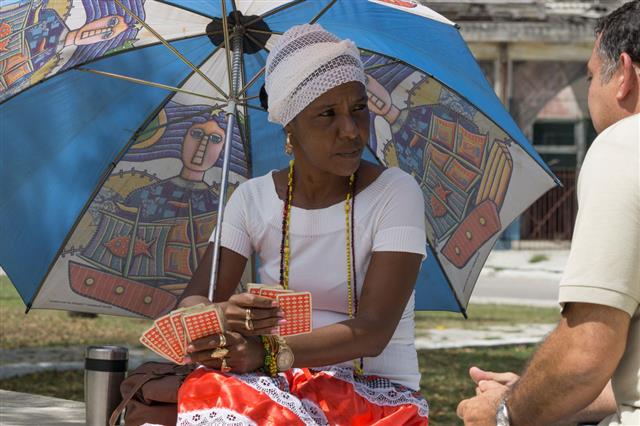 Afro Cuban Woman Telling Fortune