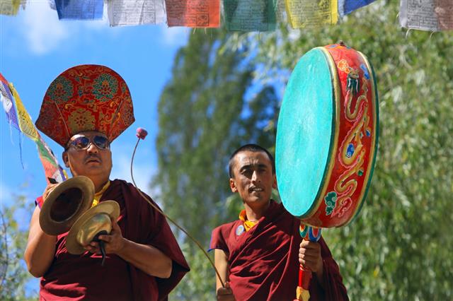 Buddhist Monks On Ceremony