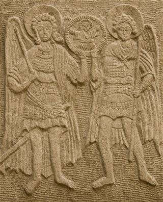 Bas Relief Of Archangels Michael And Gabriel