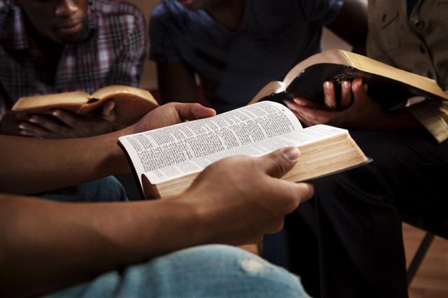 Young Adults In A Bible Study