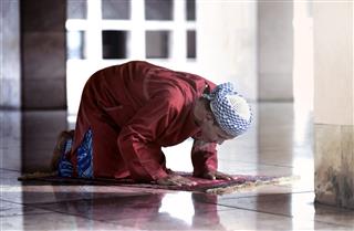 Religious Muslim Man Praying