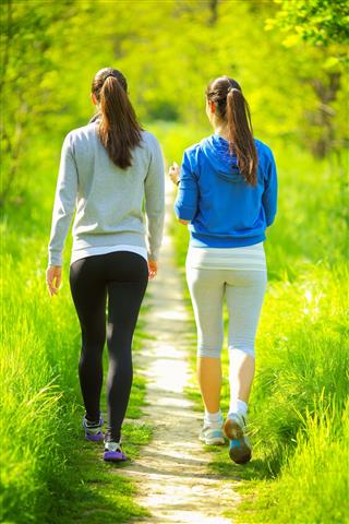 Two Women Walking