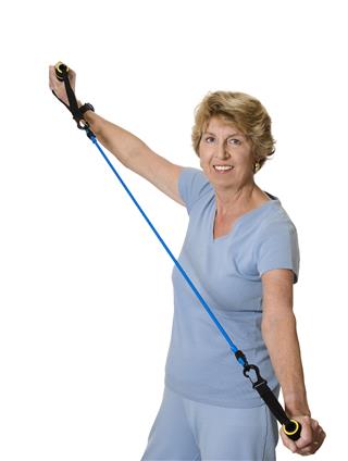 Senior Woman Exercising With Resistance Band