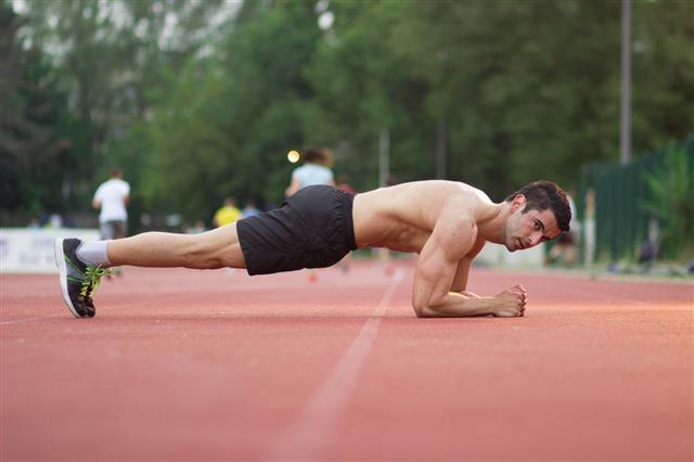 Side View Plank Man Muscular