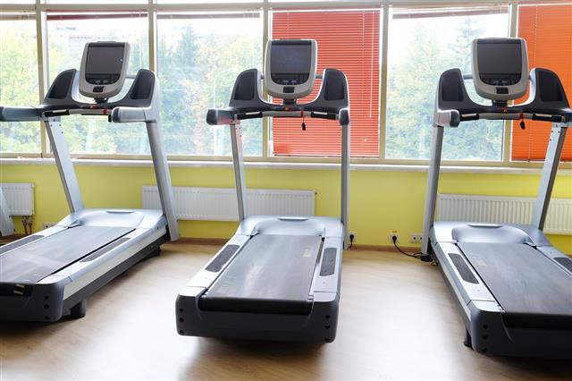 Treadmill In A Fitness Hall