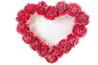 Carnation Decorated In Heart Shape