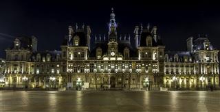 Paris City Hall At Night