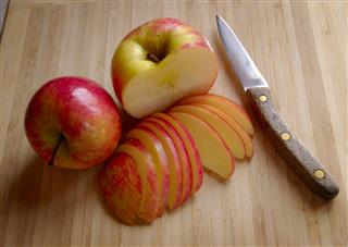 Apples With Kitchen Knife