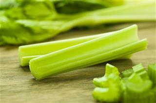 Cut Celery Sticks And Leaves