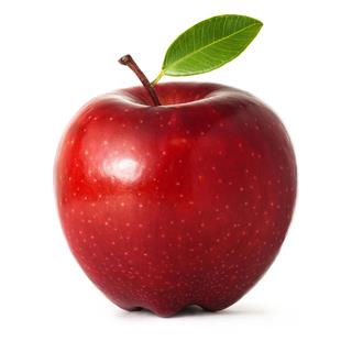 Red Apple With Leaf