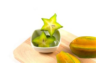 Green And Yellow Color Of Starfruit