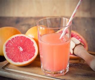 Glass Of Fresh Organic Grapefruit Juice