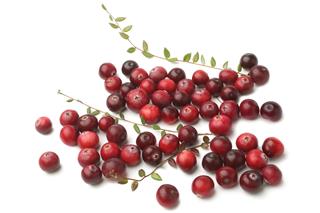 Ripe Cranberries With Leaves
