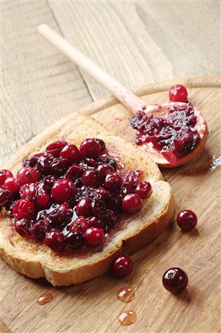 Toast With Cranberry Jam
