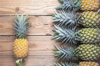 Row Of Pineapple Fruits