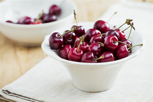 Red Cherries On The Table