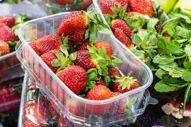 Strawberries In Market