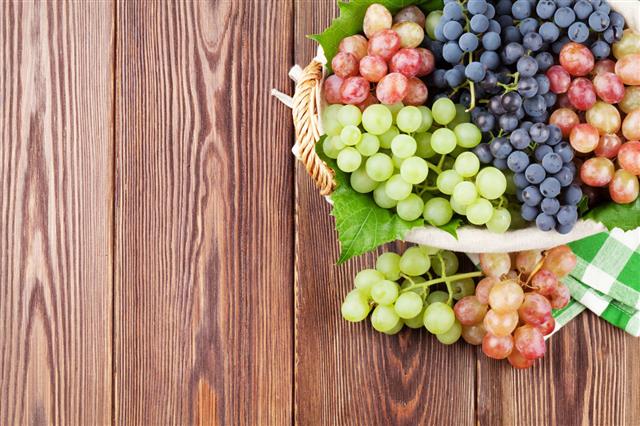 Red Purple And White Grapes