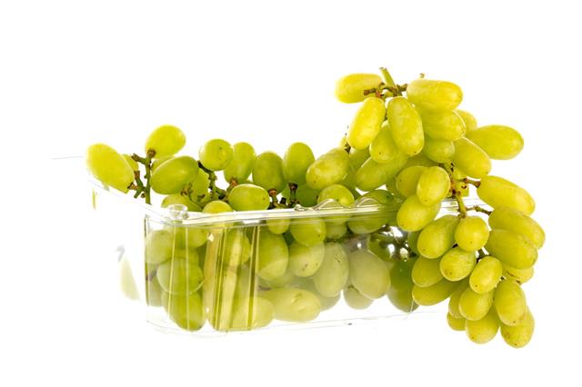 Green Grapes In A Plastic Box