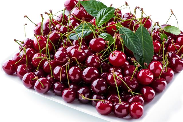 Cherries On Square Plate