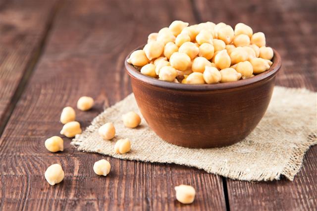 Cooked Chickpeas On Bowl