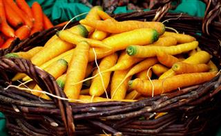 Yellow carrots at the farmers market