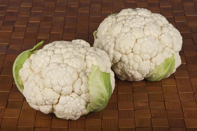 Two white Cauliflower