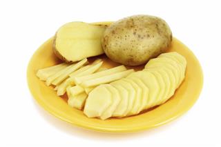 Raw A Potato Cut By Slices