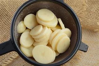 Canned sliced potatoes