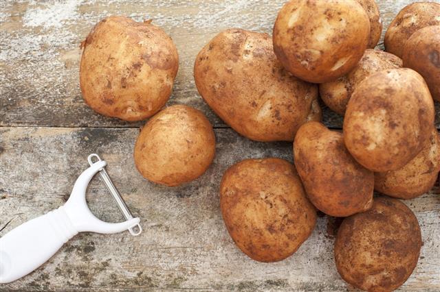 Pile Of Farm Fresh Potatoes