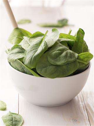 Spinach Leaves In A Bowl