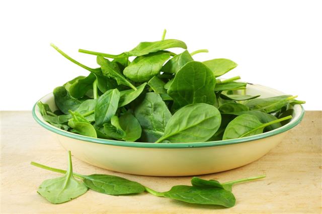 Bowl Of Spinach Leaves