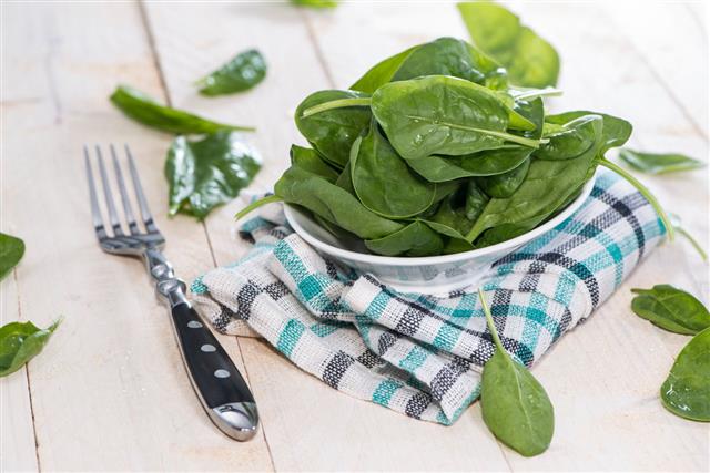 Small Portion Of Spinach Leaves