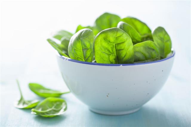 Baby Spinach Leaves In Bowl