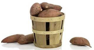Sweet Potatoes in and Around a Basket